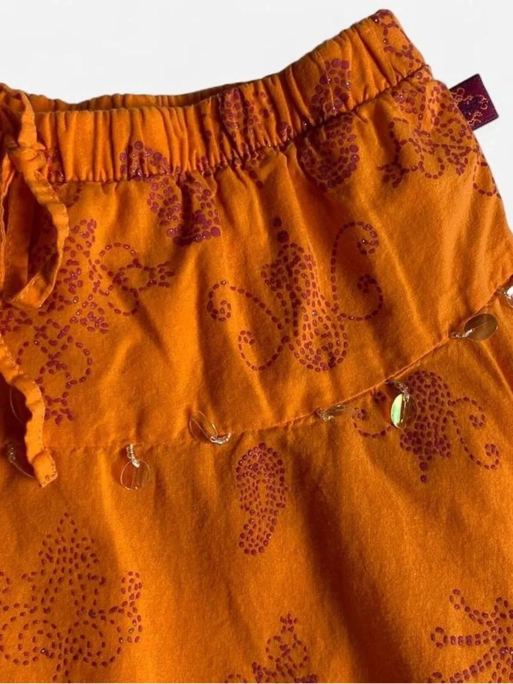 Vintage Y2K Bratz girls orange paisley cotton skirt